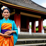 발리에서의 교통 수단 - Balinese Woman in Traditional Dress**

"A Balinese woman in a beautiful, modest Kebaya and Sarong, s...